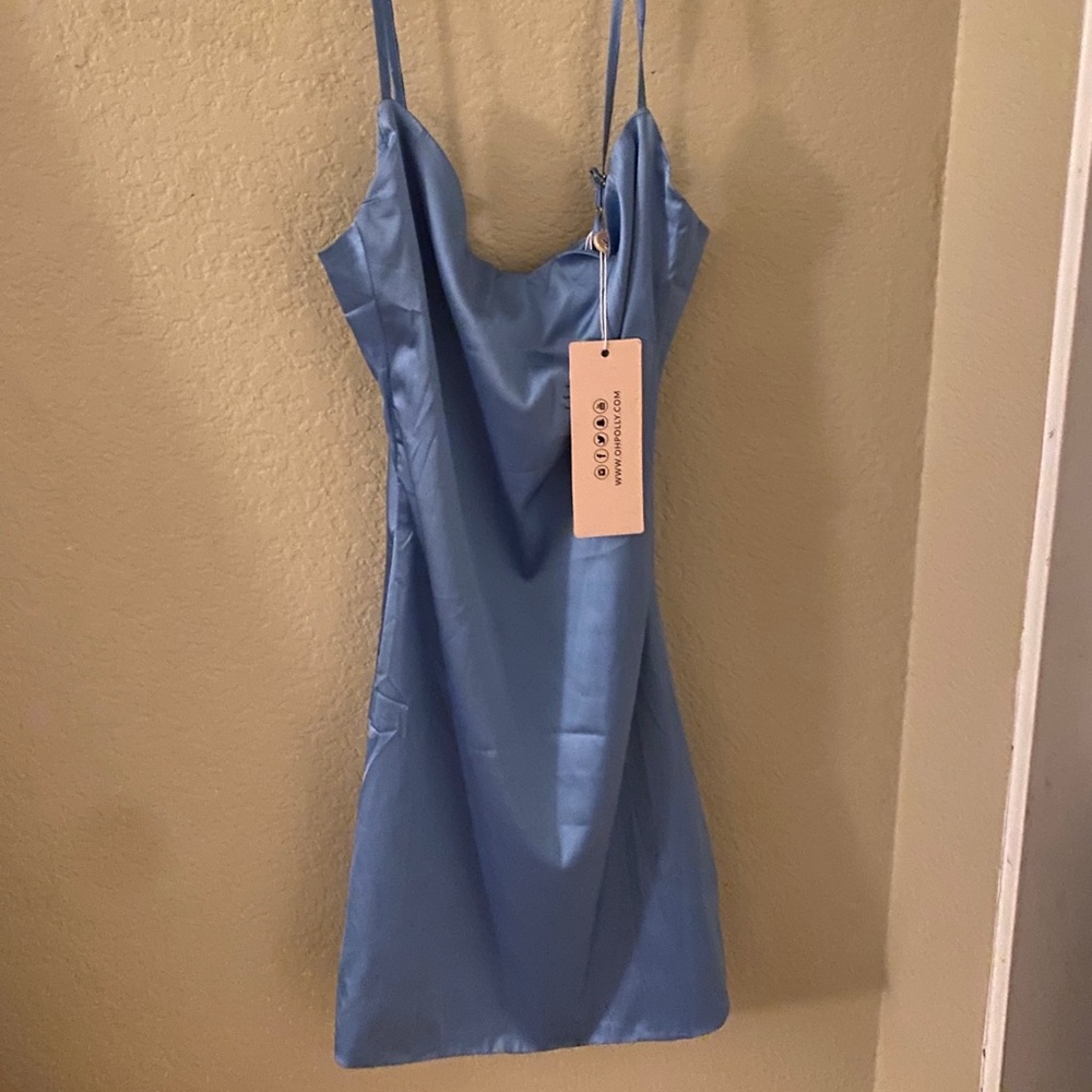 Oh Polly , Brand new Satin blue dress